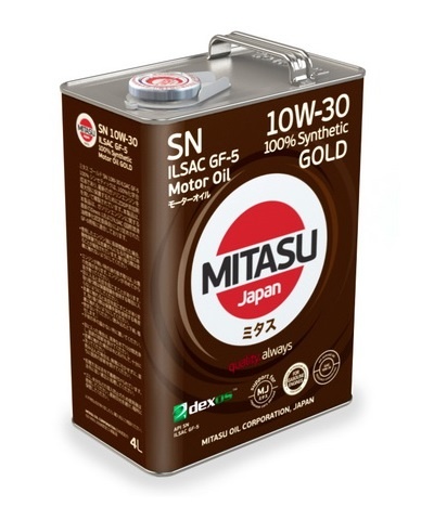 MJ-105 MITASU GOLD SN 10W-30 ILSAC GF-5 100% Synthetic