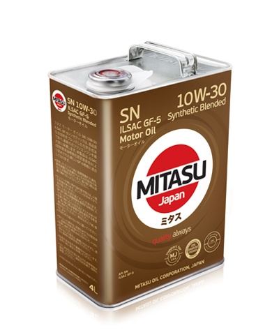 MJ-121 MITASU MOTOR OIL SN 10W-30 ILSAC GF-5 Synthetic Blended